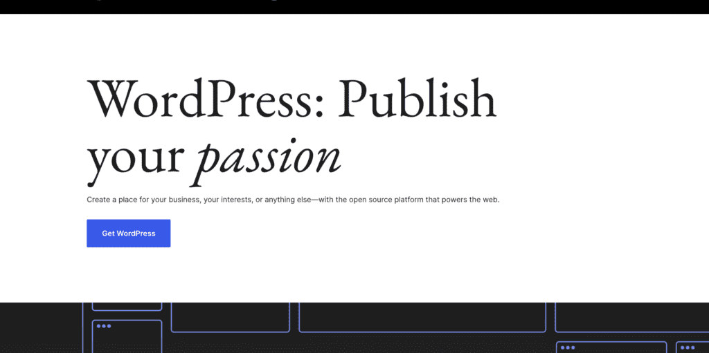 WordPress homepage banner
