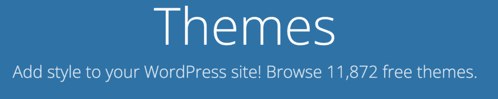 Screenshot showing the number of free WordPress themes