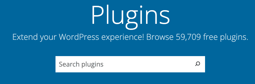 Screenshot showing number of free WordPress plugins